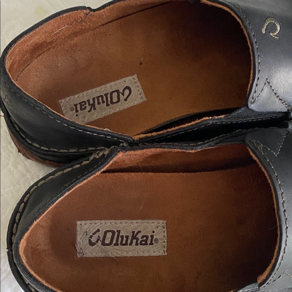 Men’s Moloa black and brown leather slip-on shoes